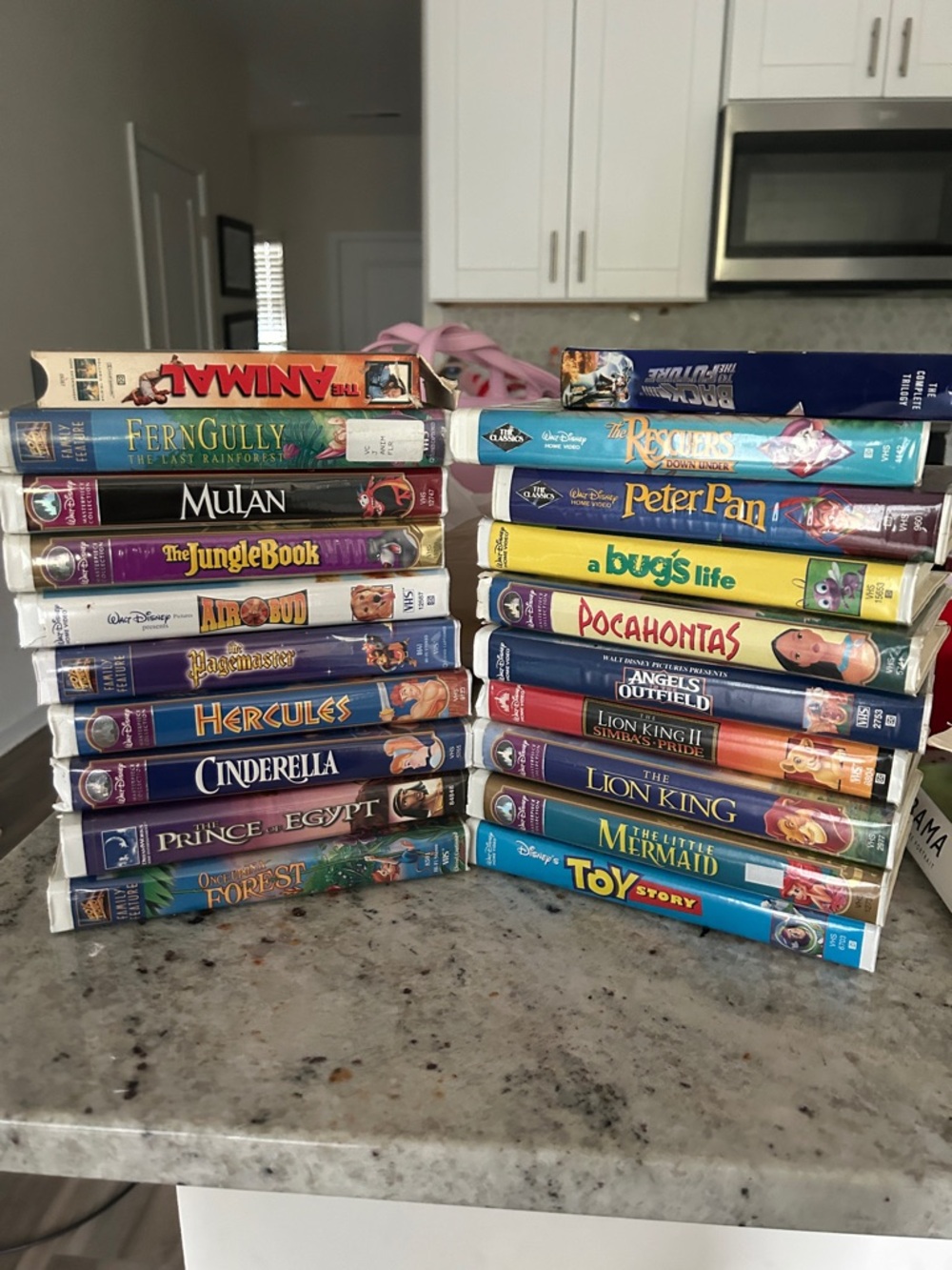 Disney VHS Kids Movie Set - Blue, Purple, Yellow, Red